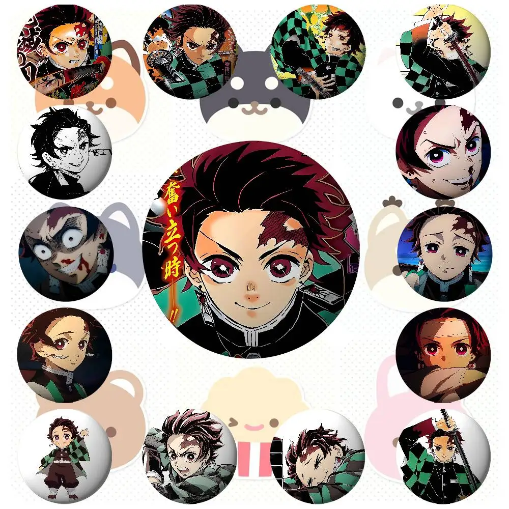 Kamado Tanjiros Badges Tinplate Soft Button Pin Brooch Metal Badge Custom Jewelry Accessories Hat Bag Lapel