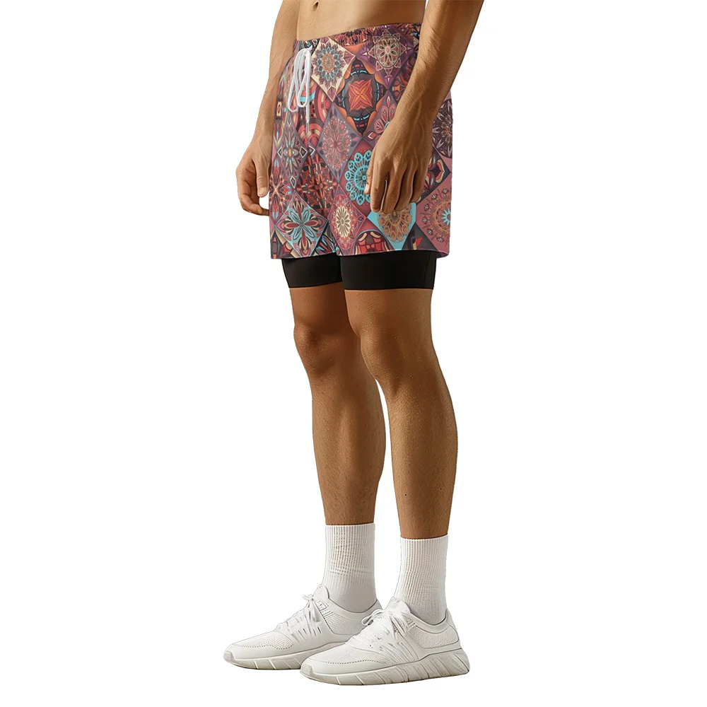 2024 New Original design retro pattern summer 3D Advanced print casual trend sports High Street ice skating camo shorts