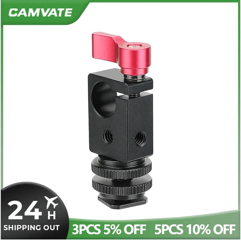 Morsetto a stelo singolo Standard 15mm CAMVATE con attacco per slitta freddo/caldo per Monitor/braccio magico/microfono/luce Flash/supporto LCD