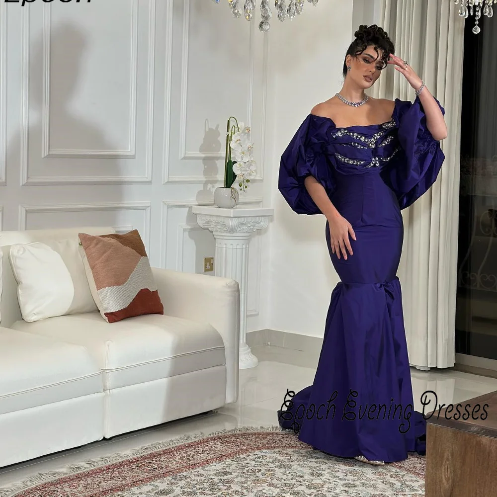 Epoch Long Evening Dress فساتين السهرة Elegant Sequined Off The Shoulder Trumpet Formal Cocktail Prom Gown For Sexy Women 2024