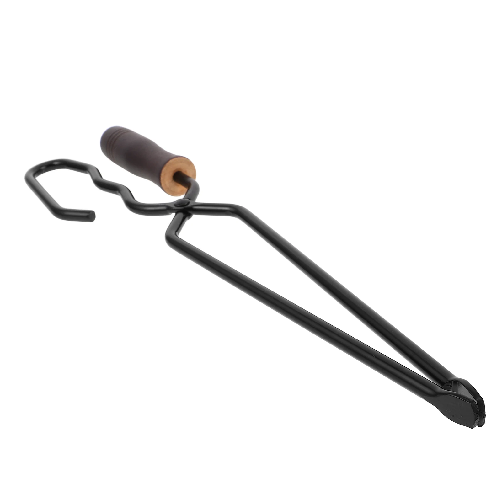 

1PC BBQ Tongs Extra Baking Food Flipper Fireproof Camping Bread Serving Barbecue Clip Wooden Handle Duckbill Design