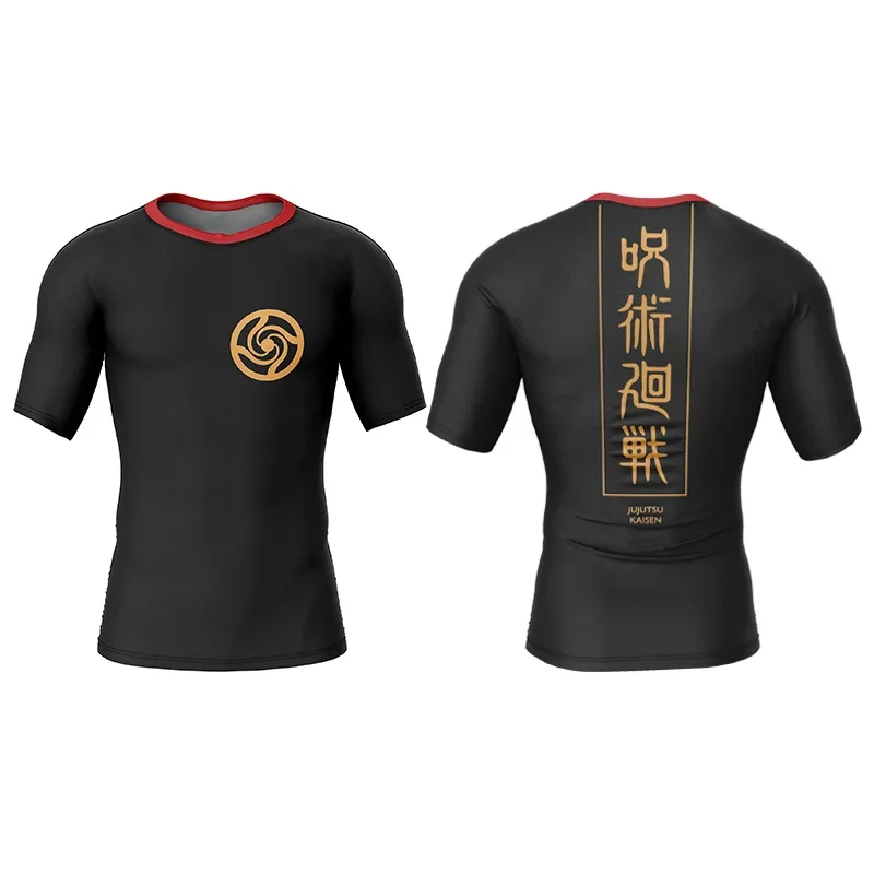 T-Shirt For Men Gym Graphic T Shirts Anime Jujutsu 3D Print Compression Fitness Undershirt Tees Oversized Men Clothing Tops