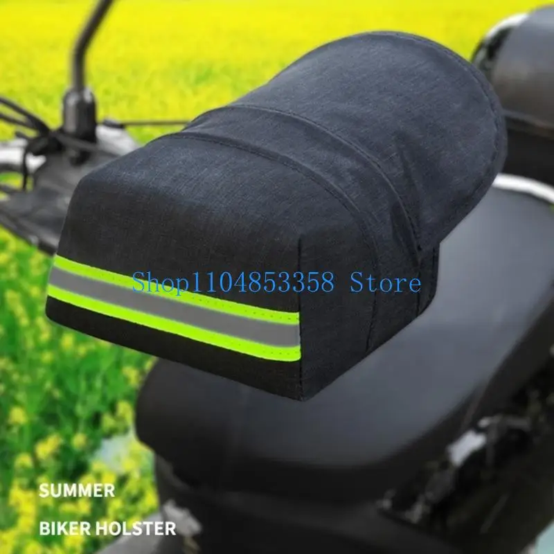 

652F Motorcycle Handlebar Muffs Summer Airy Sun Protect Gloves With Reflective Strip