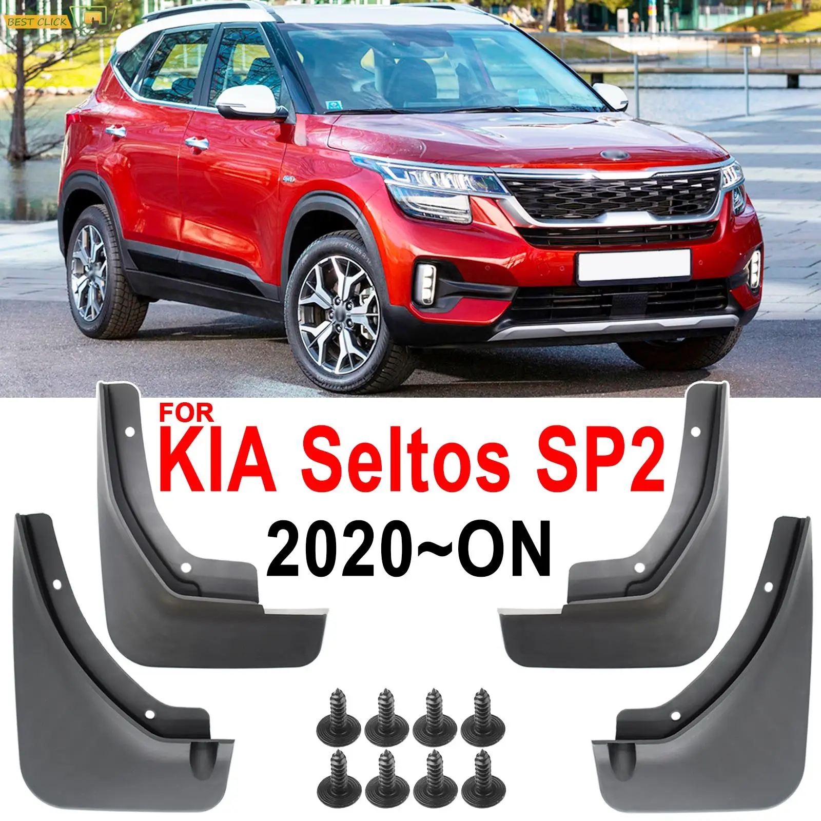 4x/Set Molded Car Mud Flaps Splash Guards For Kia Seltos SP2 2019 2020 2023 Mudflaps Mudguards Car Front Rear Wheel Tyre Styling