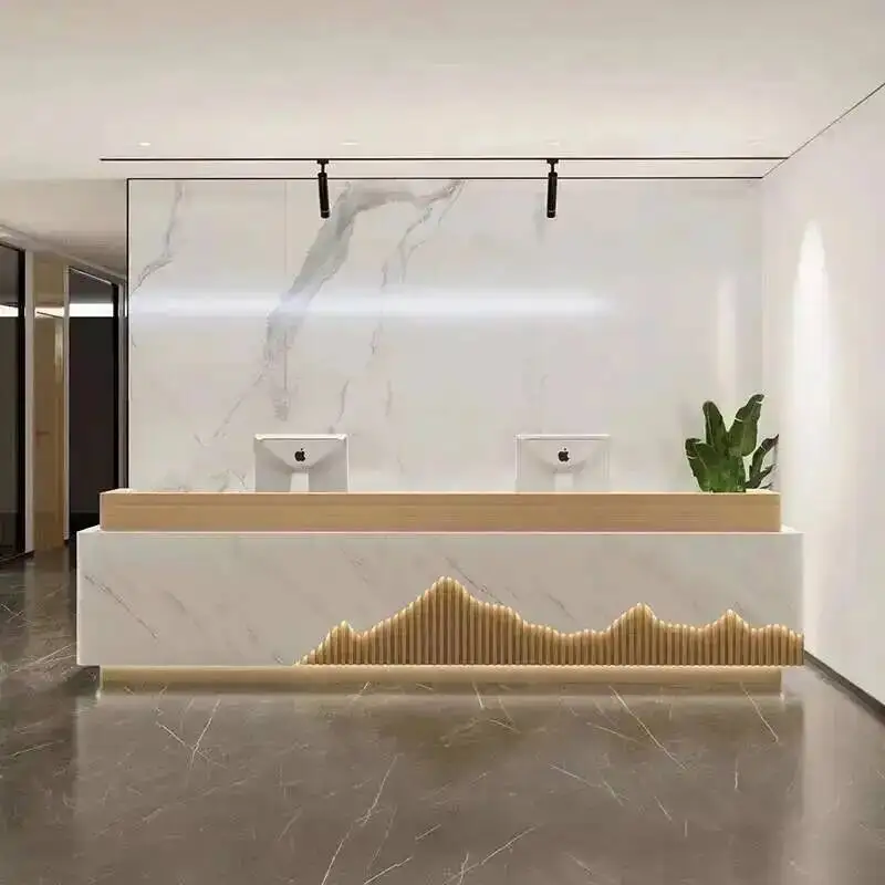 Mostradores de recepción simples para centro comercial, tienda de empresa nórdica de negocios, mostrador de cajero, salón de belleza, podio, muebles de salón, recepción de Balcão FYRD