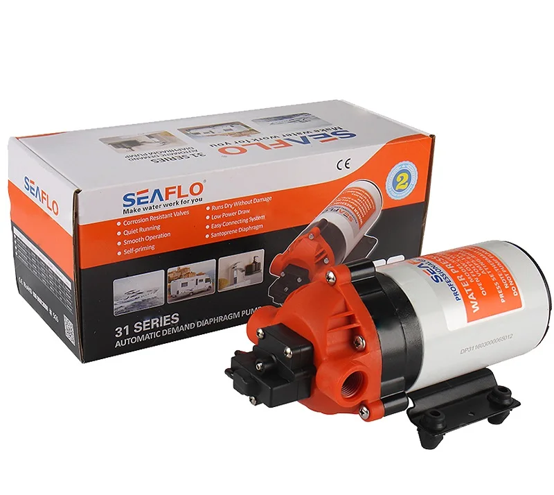 SEAFLO 31 Series Diaphragm Pump 12V SFDP1-018-080-31 2.0-8.0LPM 17-160PSI Marine Boat RV Caravan