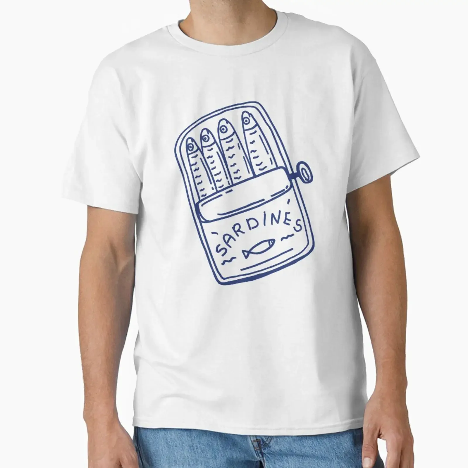 tin of sardines designed and sold by PeachyLitchi vintage Washed Stretched Top For Everyday Wear fashion Casual Slightly
