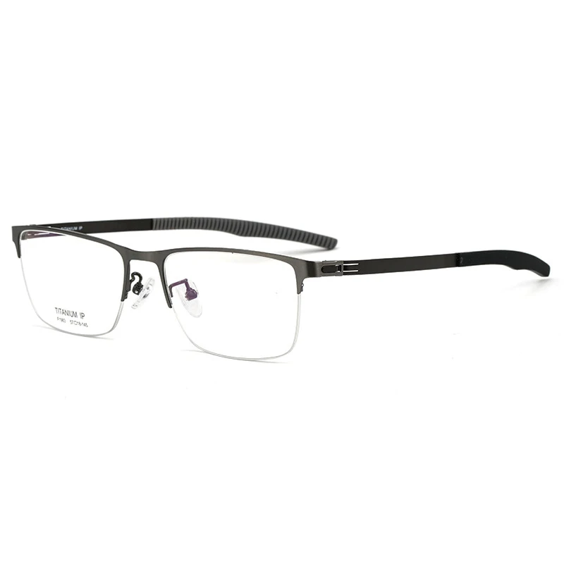 BCLEAR-Monture de lunettes demi-jante en titane pour hommes, lunettes confortables ultra-légères, cadre optique contrevenants, marque de luxe, mode