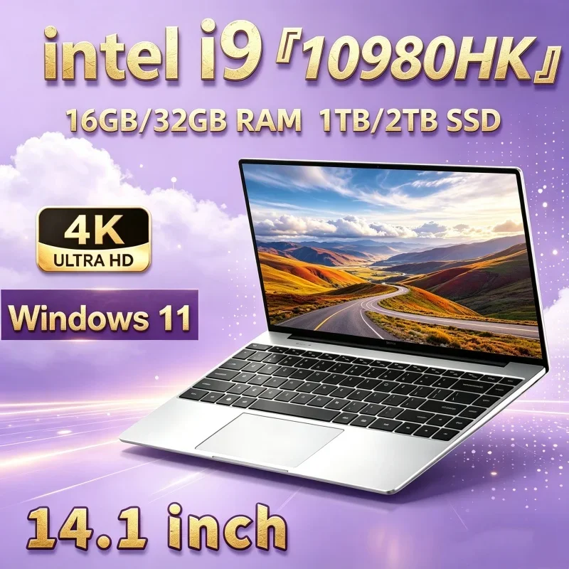Intel Core I9 10980HK Vigorous Laptop 14.1" 32GB RAM 2TB SSD Gaming PC Office Study Computer PC Windows 11 1920x1080 HD