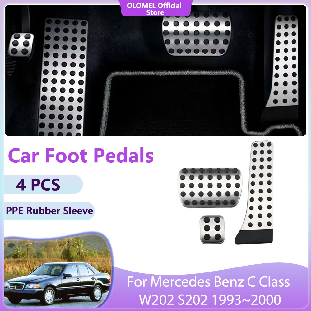 For Mercedes Benz C Class W202 S202 1993~2000 Quality Car Restfoot Gas Pedals Pads Brake Non-slip No Drilling Covers Accessories