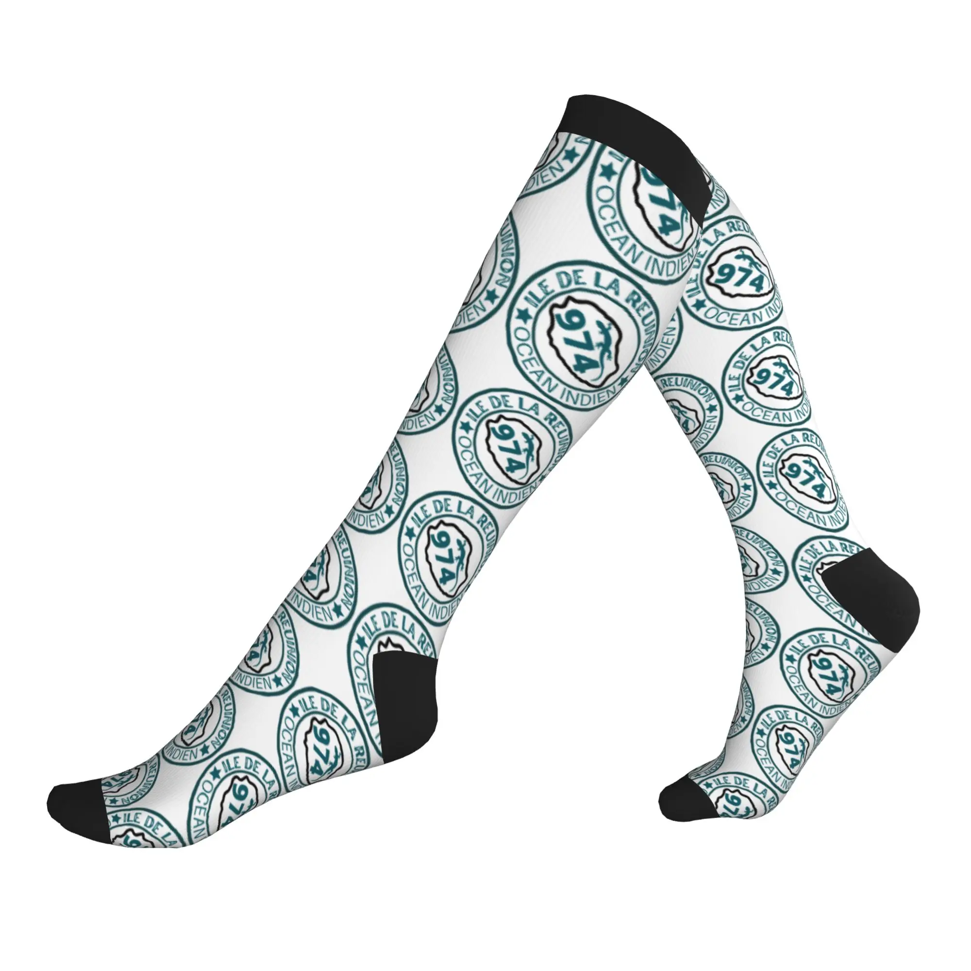 

Reunion Island Flag 974 Dress Socks for Men Women Warm Fashion Sports Compression Socks