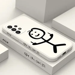 Line Man Phone Case For Samsung A54 A34 A24 A14 A73 A53 A33 A23 A56 A36 A26 A16 A13 A06 A72 A52 A32 A22 A15 A25 A35 A55 4G 5G