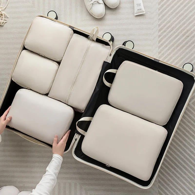 Cubes d'emballage à Compression de voyage, 6 pièces, sac de rangement étanche pour séparation des vêtements, valise Portable, organisateurs de vêtements