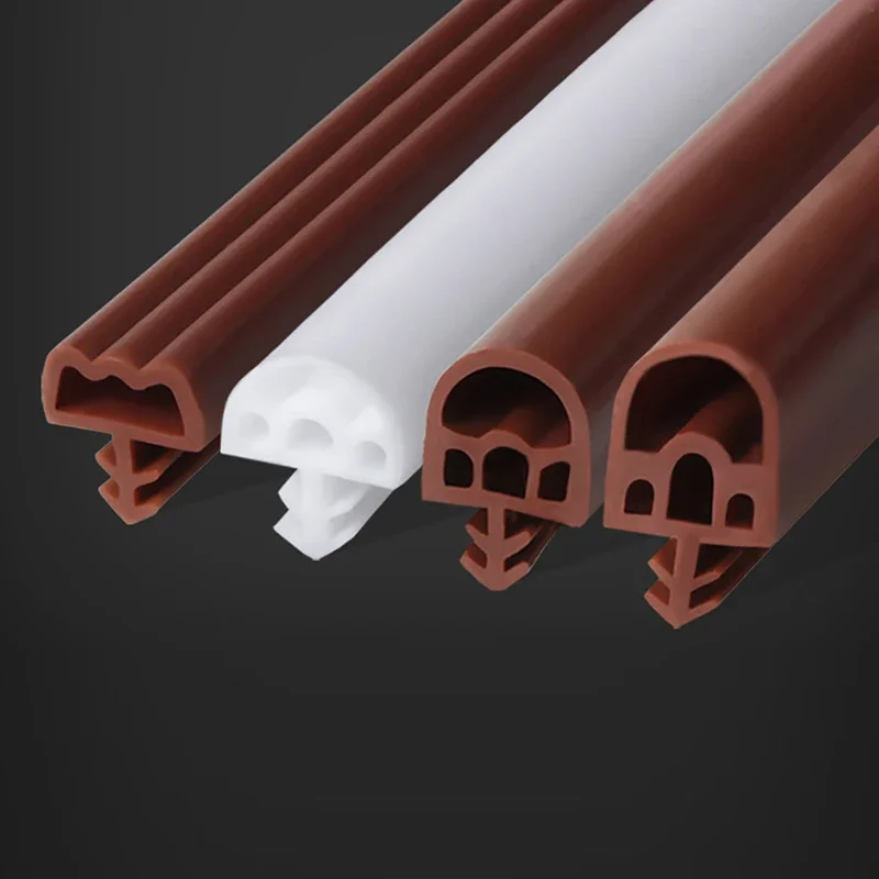 5M Wooden Door Sealing Strip Slot Type Porous Silicone Bedroom Door Frame Door Seam Windproof Soundproof Adhesive Strip