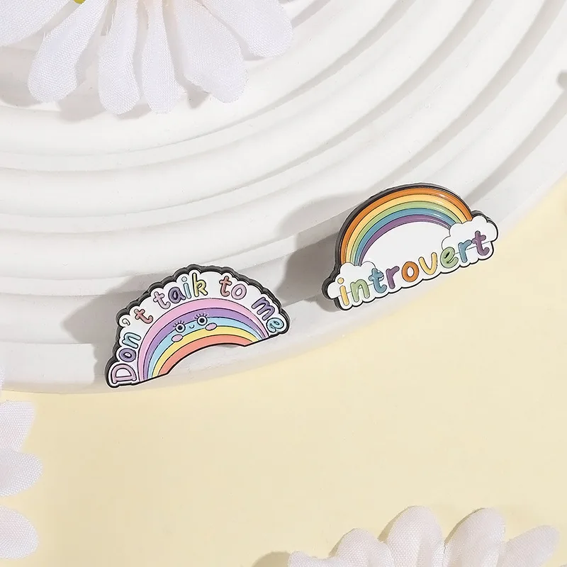 الحلو الكرتون لطيف قوس قزح المينا دبابيس لحقيبة الظهر لا تايك لي قوس قزح دبابيس شارات هدايا للأصدقاء #3