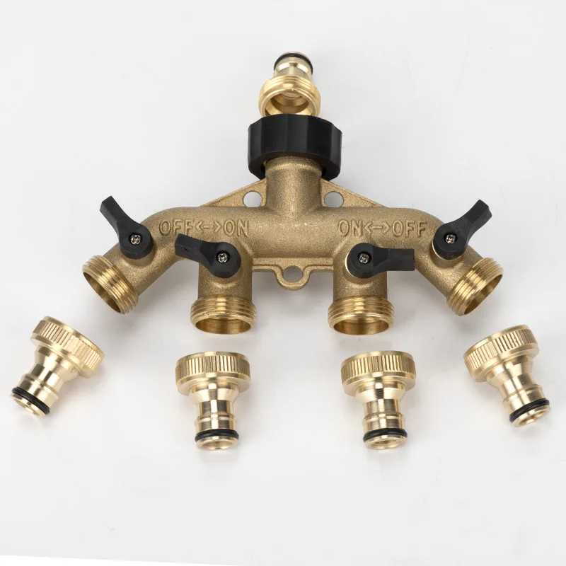 Water Pipe One Point Four Quick Connection Diverter with Valve Five-way Connector Accessories Watering Car Wash Connector