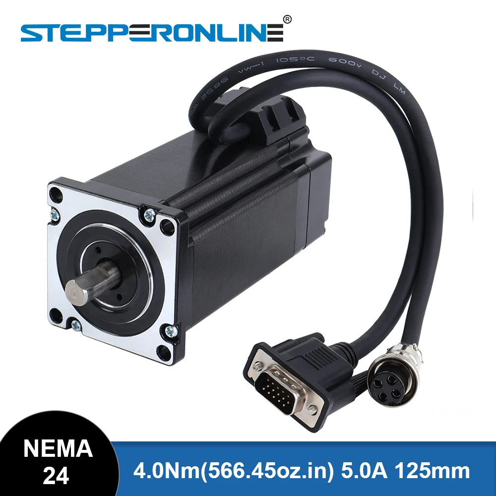 Nema 24 Closed Loop Stepper Motor 4.0Nm Servo Motor Encoder 1000PPR(4000CPR) 5A 2 Phase 4-lead 10mm Shaft