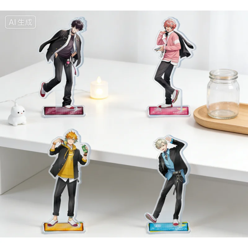 Nijisanji Uzuki Kou Oliver Evans Rindou Mikoto Anime Acrylic Stand Model Plate Keychains Bedroom Decoration Gifts