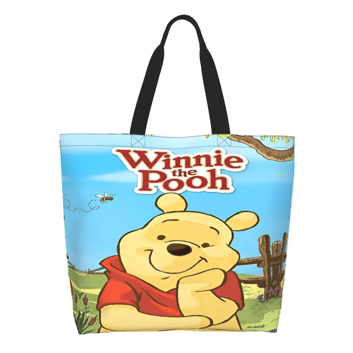 Winnie The Pooh And Friends Piglet Tigger Women Grocery Bag Large Capacity Stylish Tote Bag