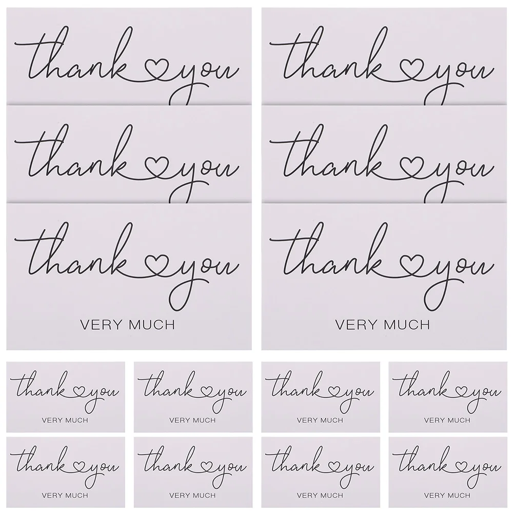 100 Pcs Thank You Card Note Cards Business Gift Packing Thanks Decor for Wedding