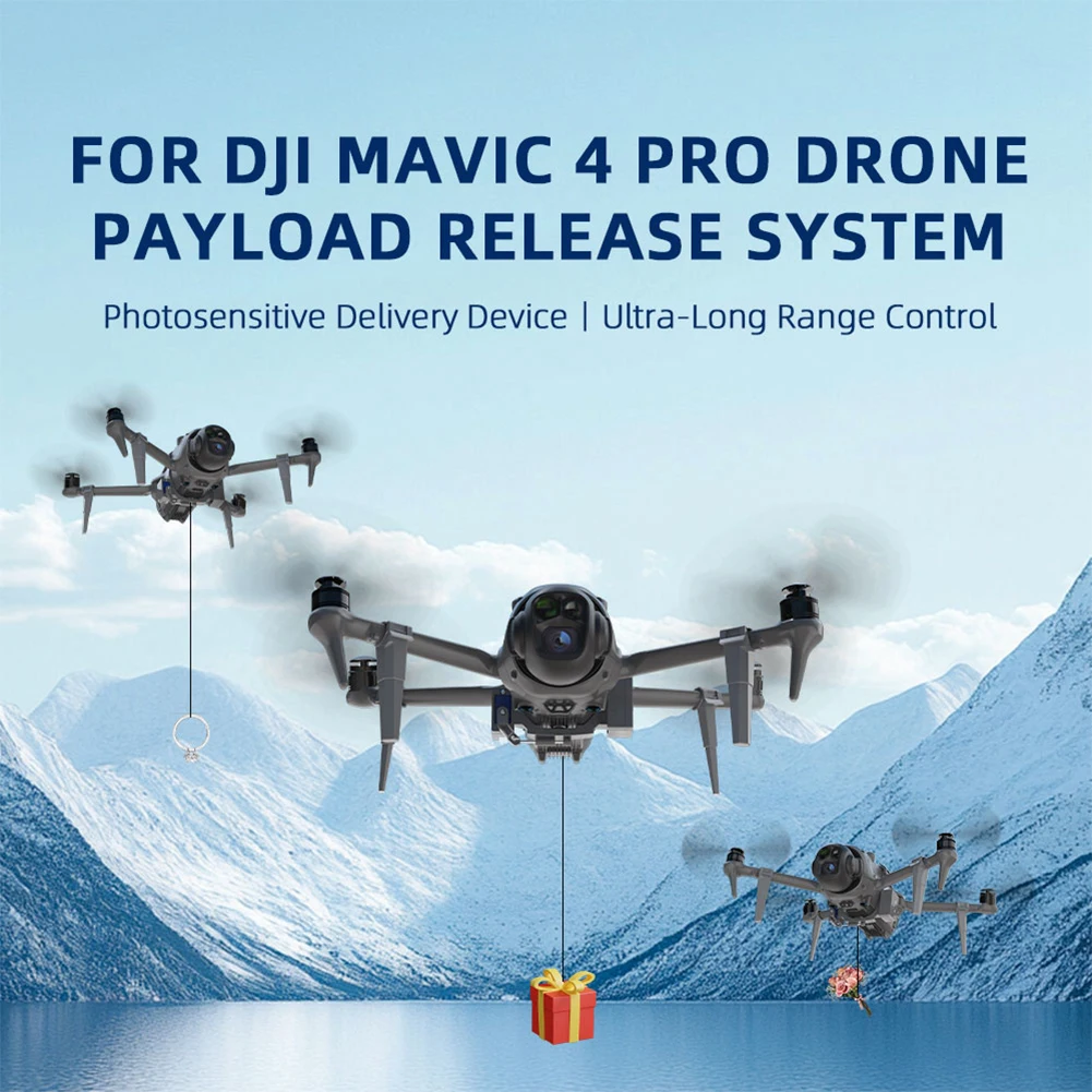 For Mavic 4 Pro Air Dropping System with Landing Gear Drone Dropper Accessories 150mAh Drone Deliver Tool Fishing Bait/Gift