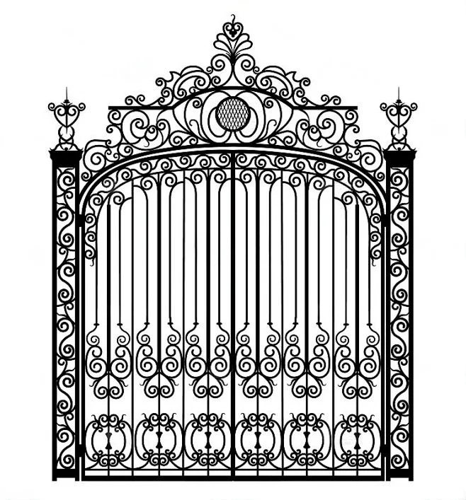 Luxury Driveway Gates Patio Wrought Iron Gate For Home