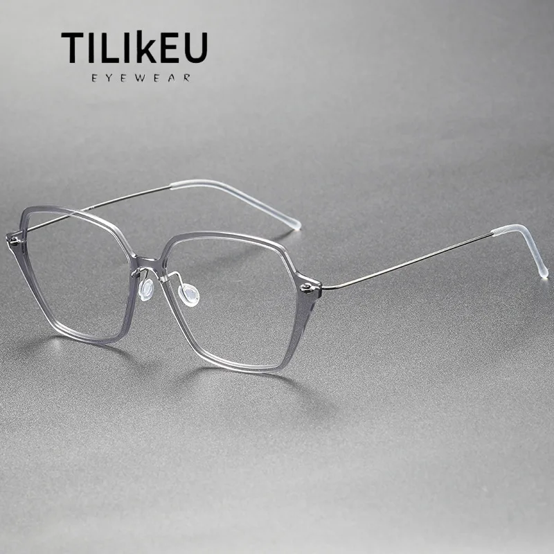 

Denmark Trend Polygon Glasses Frames for Women 6621 Screwless Designer Nylon Titanium Ultra-Light Prescription Eyeglasses Frames