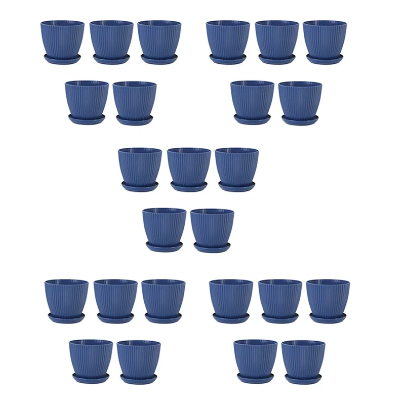 

A67K-Plastic Planter Pots For Plants, 25 Pack 6 Inch Flower Pots With Drainage Holes And Saucers, For Indoor Outdoor D