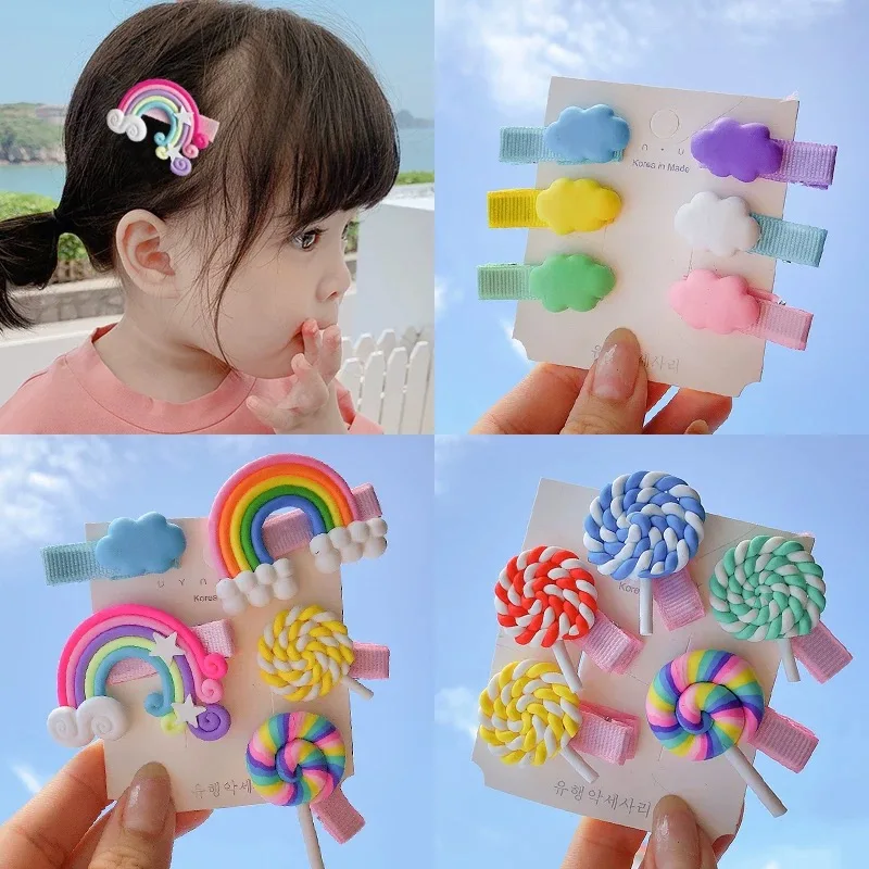 Cute Hair Clips Beautiful Rainbow Style Hair Accessories Girls Sweety Style Hair Wear Toddler Daily Headdress New Arrivals