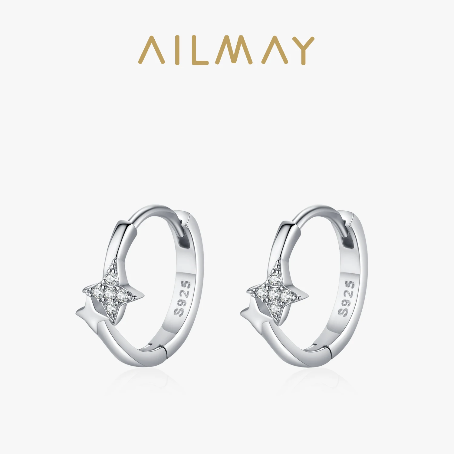 

Ailmay "Fashion 925 Sterling Silver Unique Shining Star Earrings For Women Everyday Wear And As Gifts ﻿"