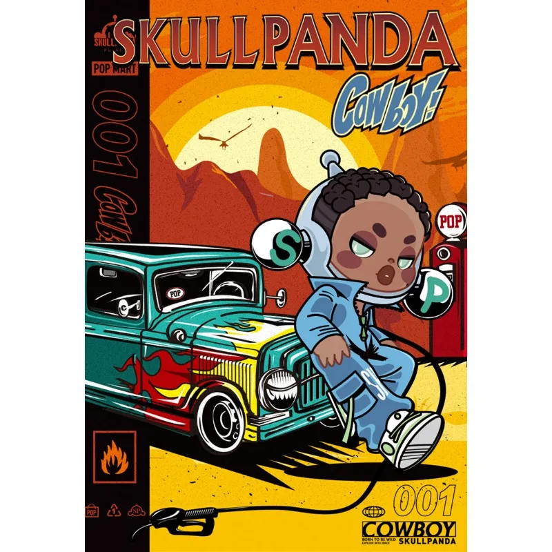 POPMART SKULLPANDA OOTD Limited Edition Sammlerstück aus Denim, bewegliches, süßes und interessantes Spielzeug, Überraschungs-Geburtstagsgeschenke