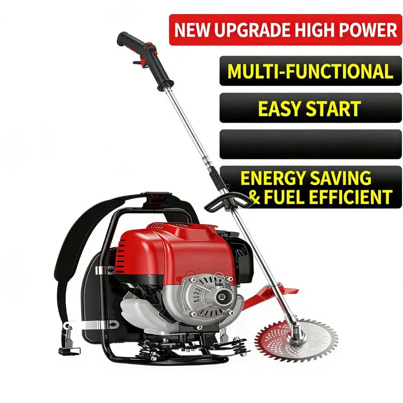 Backpack  Brush Cutter Mini Multifunctional for Home Land Reclamation Soil Loosening Grass Weed Cutting & Harvesting