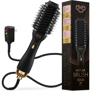 Image NEW NEW Professional Blowout Hair Dryer Brush, Black Gold Dryer and Volumizer, Hot Air Brush for Women, 60MM Oval Shape