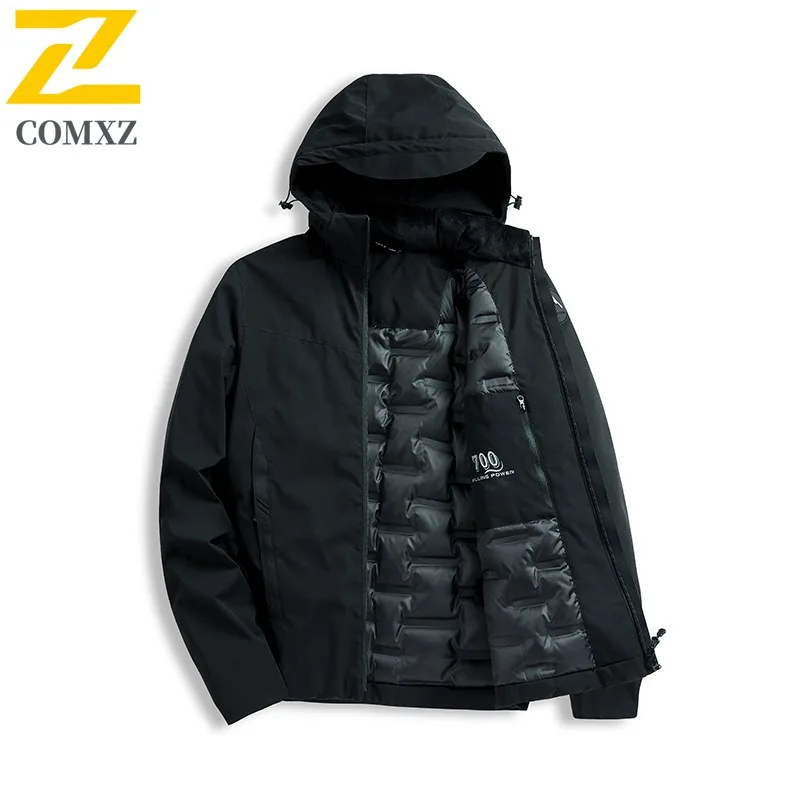 

Men's Down Jacket Autumn Winter New Color-Block Windproof Thickened Warm Outdoor Camping Stand Collar Coat Men's padded Clothes