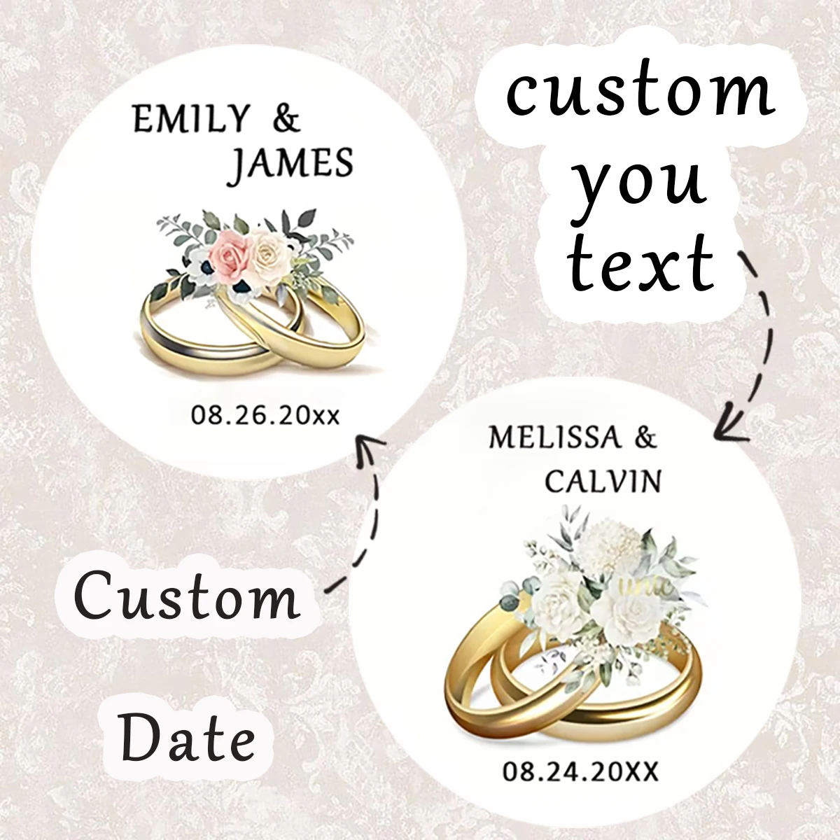 

90pcs Custom Personalized Name & Birthday Stickers (For Wedding, Baptism, Party Invitations)