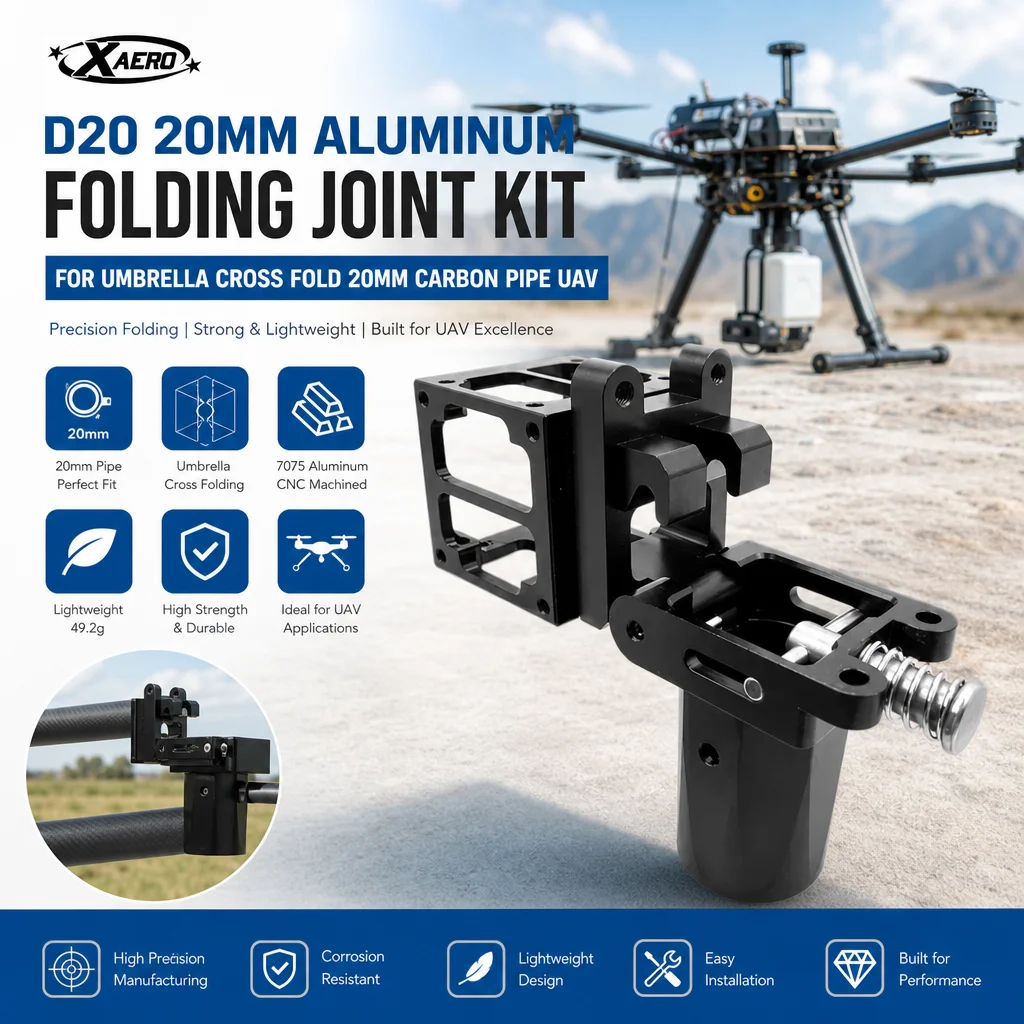 XAERO D20 20mm Aluminum Folding Joint Kit for Umbrella Cross Fold 20mm Carbon Pipe UAV