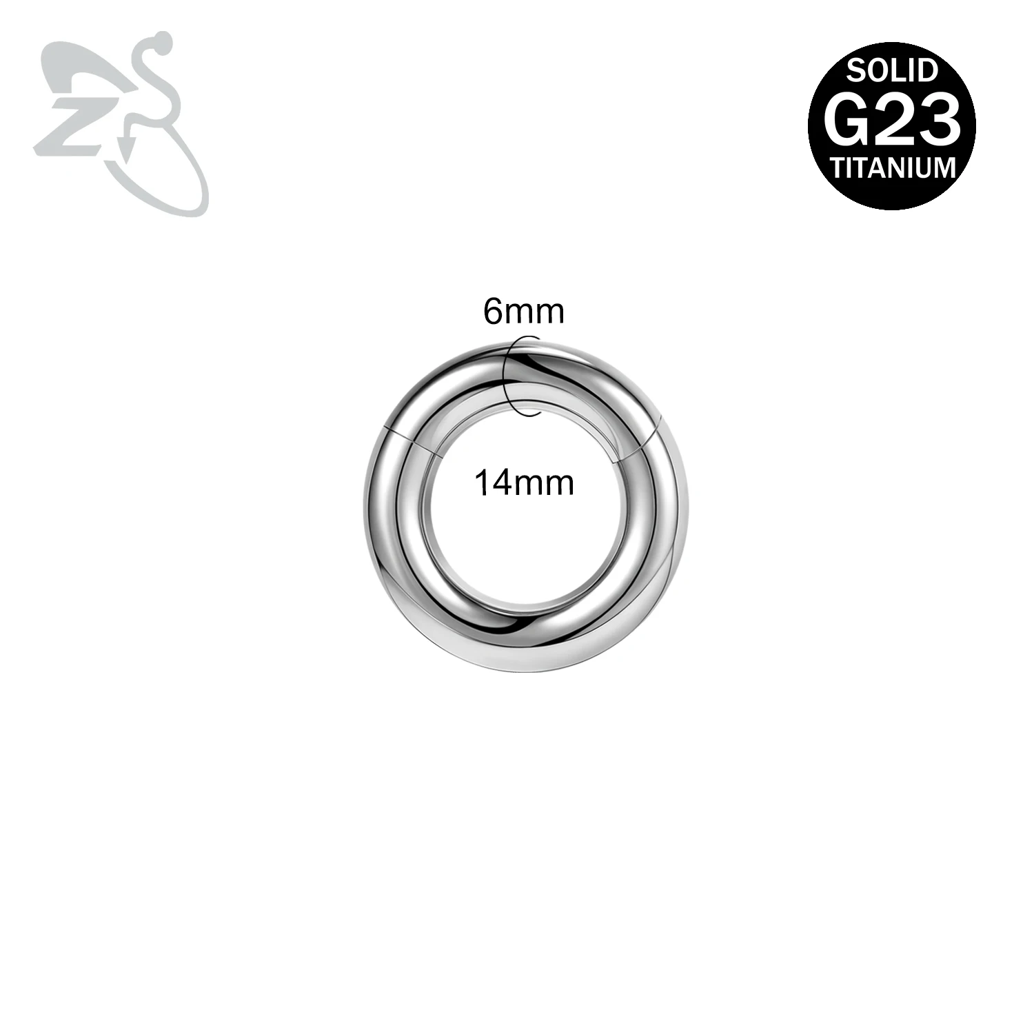ZS 1PC G23 Titan Creolen für Frauen Silber Überzogene Kreis Ohrring Große Gauge Seputm Nasenring 2/4/6/8/10/12G Punk Ohrring