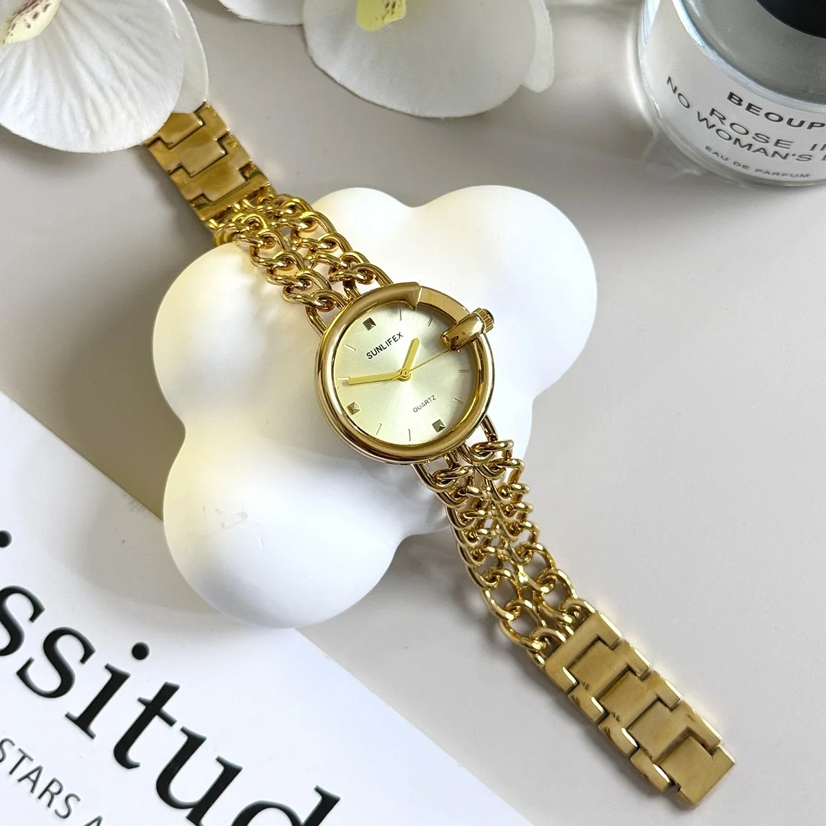 

SUNLIFEX элегантные модные часы женские женские золотые браслеты кварцевые часы брендовые женские наручные часы женские часы Relógio Feminino