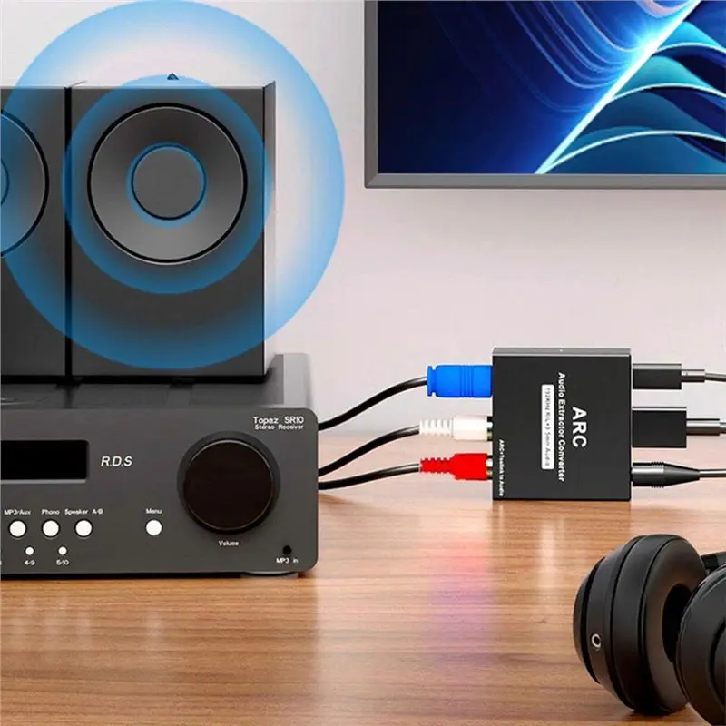 A31T for ARC Audio Extractor Converter Digital to Analog Audio Adapter with 3.5mm Headphone & RCA L/R Output