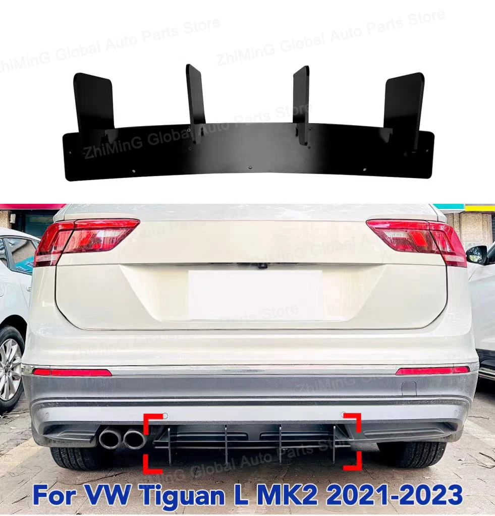 

For VW Tiguan L MK2 2021-2023 Standard Edition Car Rear Bumper Lip Diffuser Spoiler Splitter Protector Auto Accessories