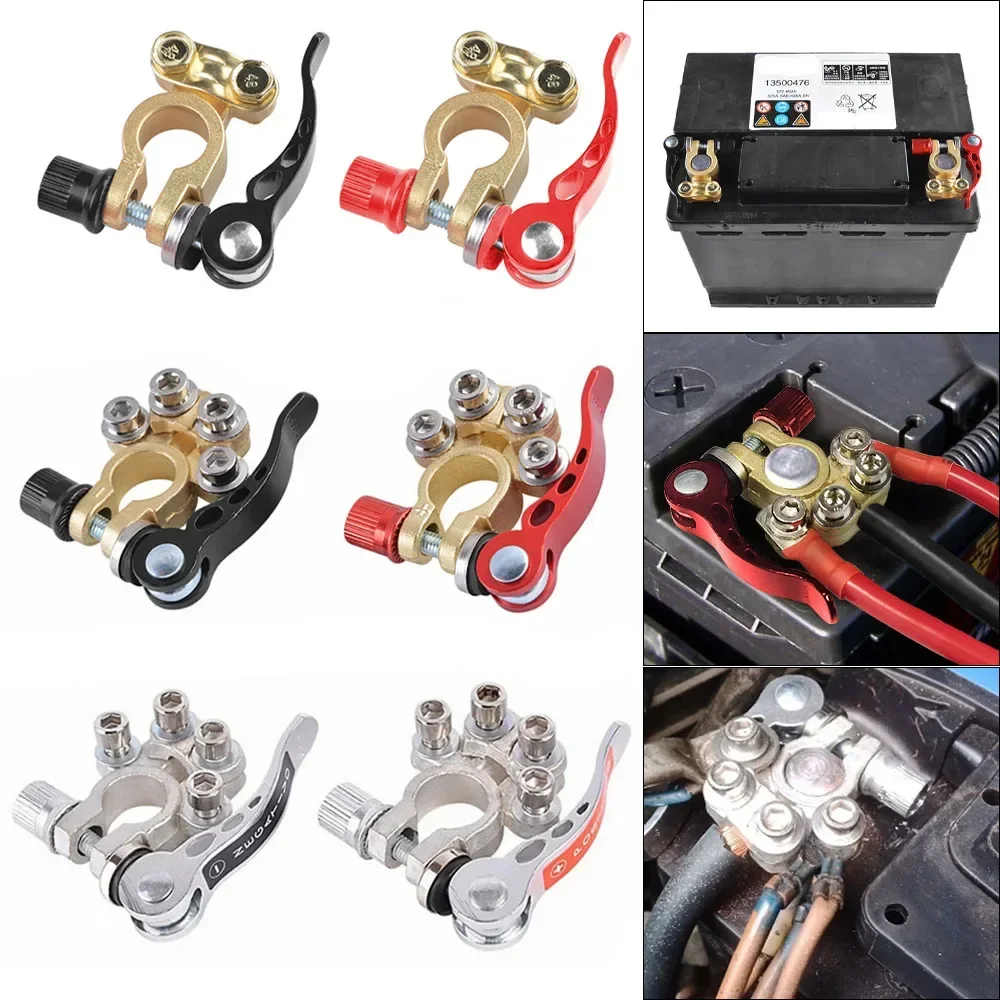 1 Pair Car Battery Terminal Kit Automobile Parts Tools 12V 24V Quick Release Wire Cable Clamp Disconnect Connectors UTV Tractor