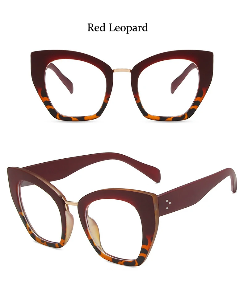 Rote Lesebrille im Cat-Eye-Design mit Blaulichtfilter, Transparenter Brillenrahmen, Übergroße Computerbrille – Detail 13