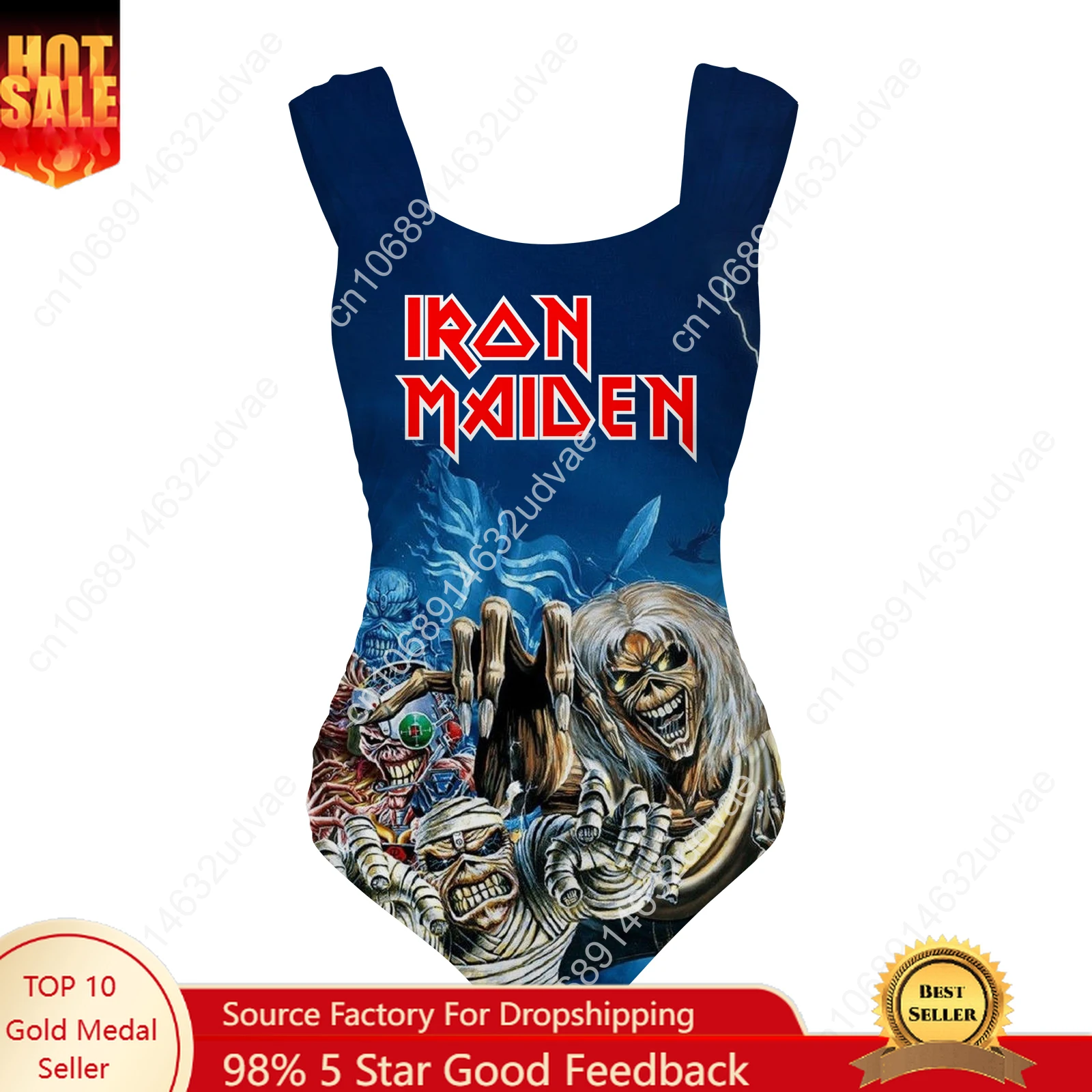 

I-Iron M-Maidens Swimsuit Wide Strap Women Bathing Suits Personalized Swimwear Pool Party Bikini Customize Beachwear