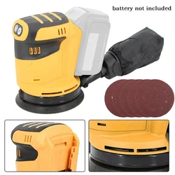 Electric Orbital Sander Rechargeable Sand Machine 125mm Wood Grinder Polisher With 125mm Sandpapers For DeWalt 18V Battery