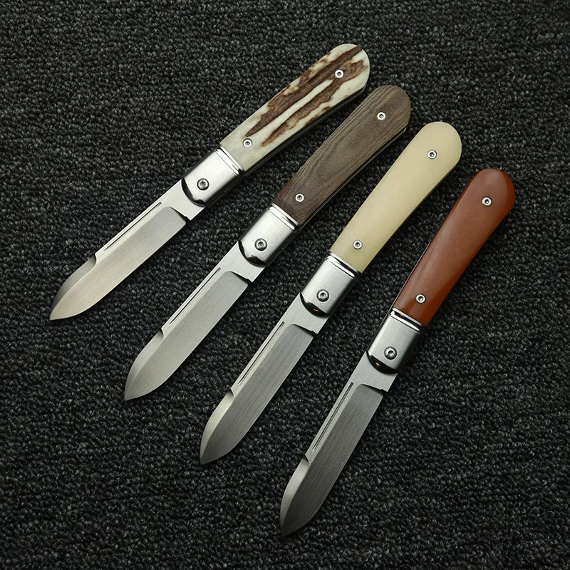 LEMIFSHE NEW deer antler stalk steel handle m390 blade folding knife pocket survival EDC tool camping hunting outdoor knife