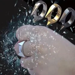 Self Defense Cat Ear Single Finger Ring Emergency Rescue Broken Window Guard Ring in Car Stainless Steel Tools Outdoor Equipment