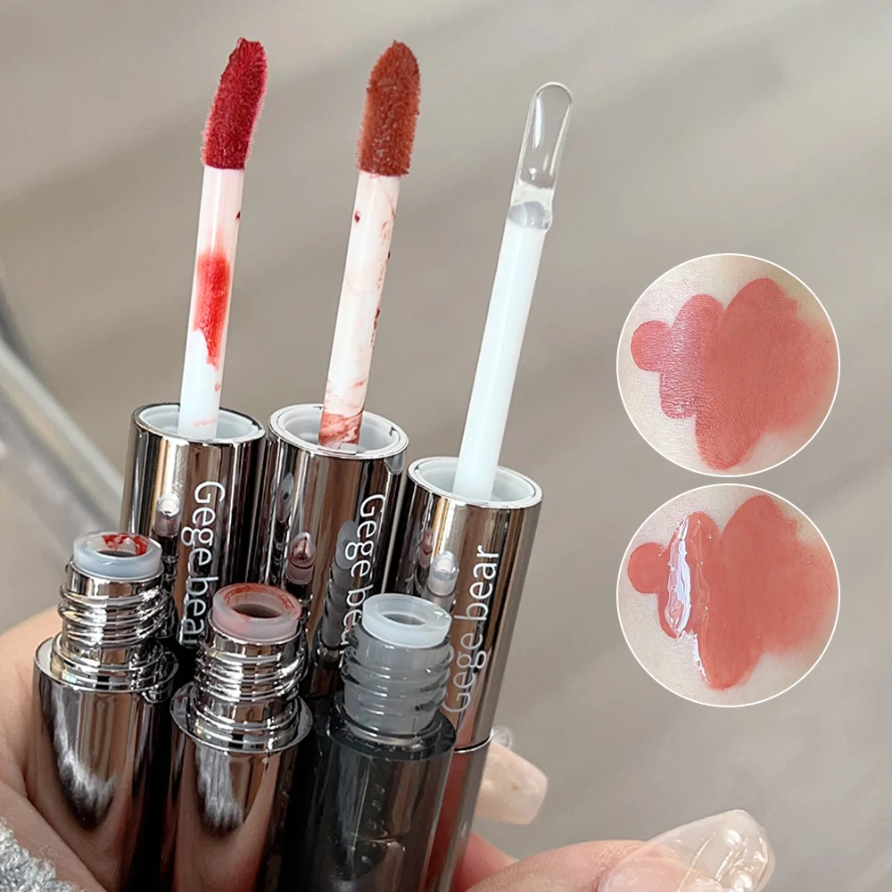 Double Head Mirror Lip Gloss Makeup Matte Transparent Sexy Velvet Liquid Lipstick Waterproof Lasting Lip Glaze Lips Cosmetic