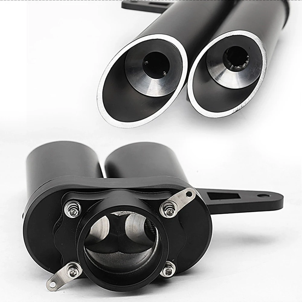 51MM Universal Double Pipe Motorcycle Exhaust Muffler Escape For R3 R6 GSXR CBR1000R ETC Moto 2 Hole Exhaust Pipe Modified Parts