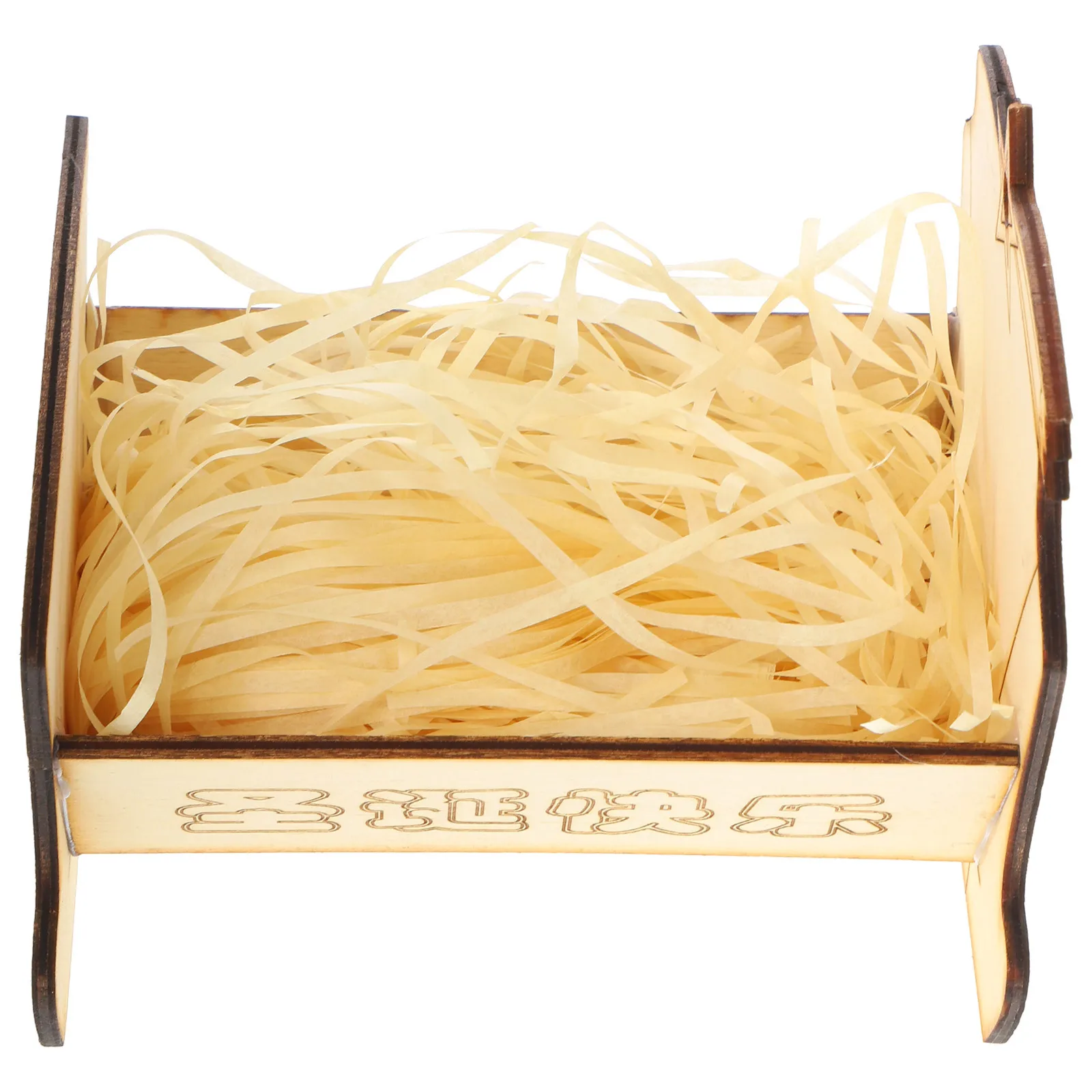 

Wooden Manger Bed Mini Nativity Scene Decoration Solid Wood Crafted Small Jesus Birth Ornament Desktop Display