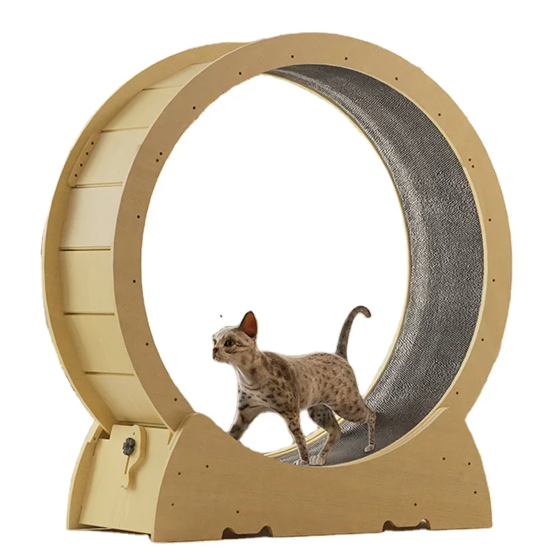 Interactive anti-depression fiber board wooden pet tread exercise running cat wheel cat treadmill